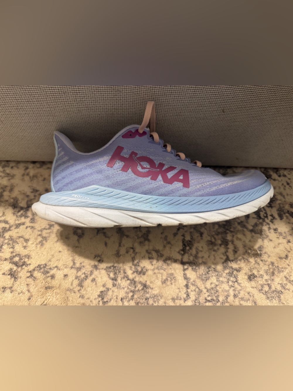 HOKA Women's Lavender and Light Blue Running Trainer